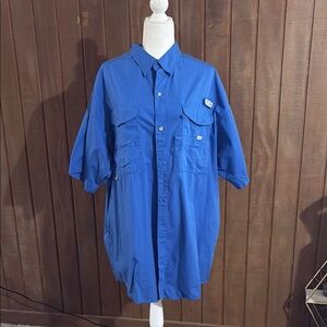 Columbia Blue Casual Button Down Shirt